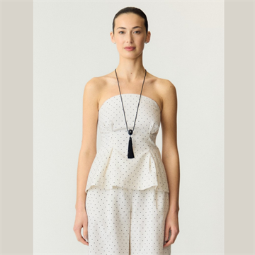 YAS DOTLY CORSAGE TOP – STAR WHITE/ BLACK 26041150